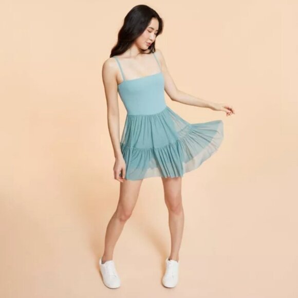 POPFLEX Dresses & Skirts - New POPFLEX Blogilates Ballerina Active Dress Skort Pirouette Cameo Blue Romance